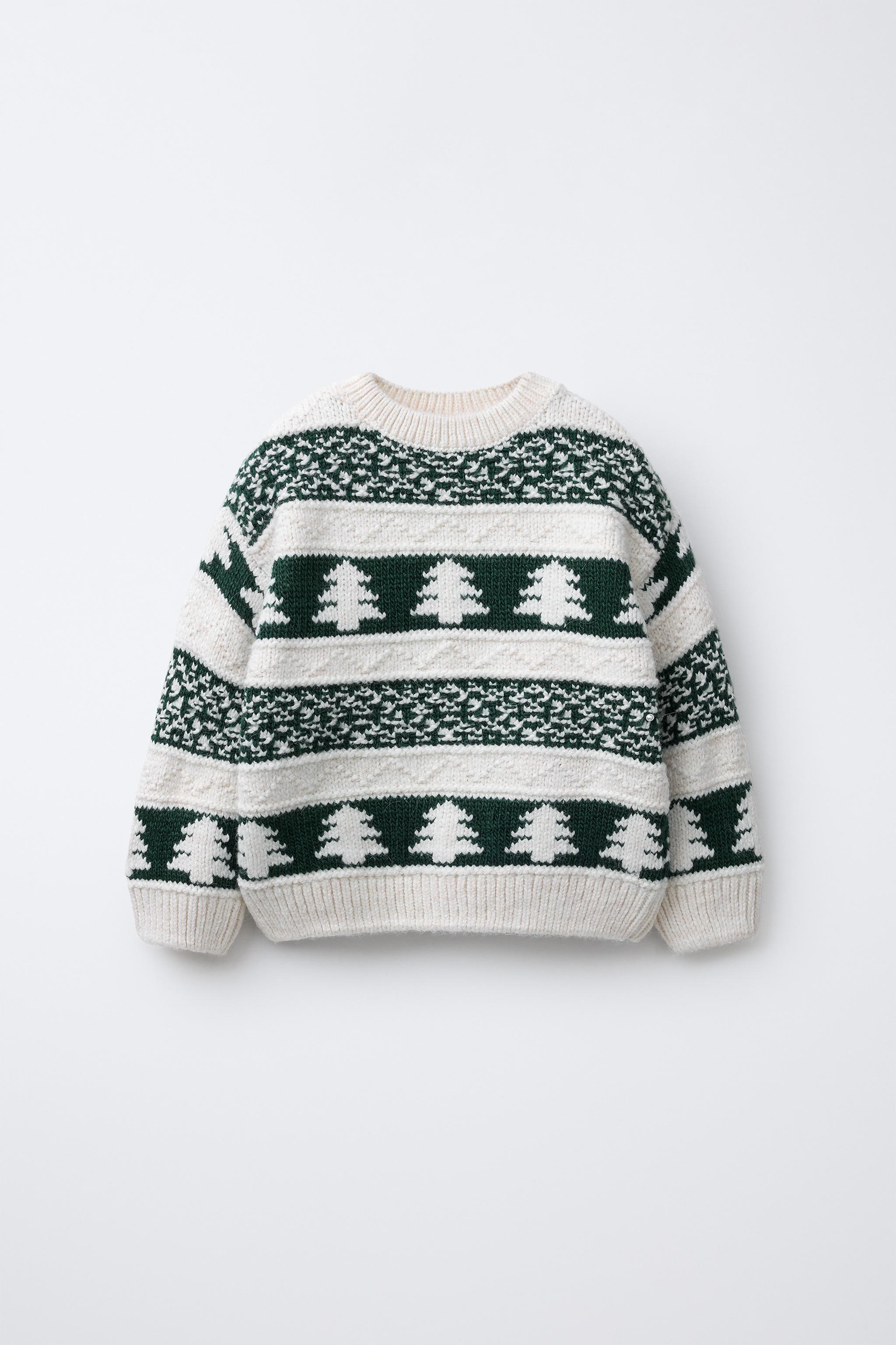 TREE PRINT KNIT SWEATER